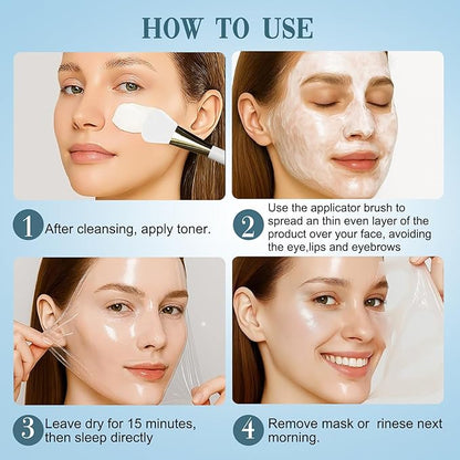 ISTON Collagen Night Wrapping Mask for Glass Skin - Elasticity& Hydration Boost,Reduces Dullness&Radiant Skin| Easy Peel-Off Collagen Face Mask Skin Care