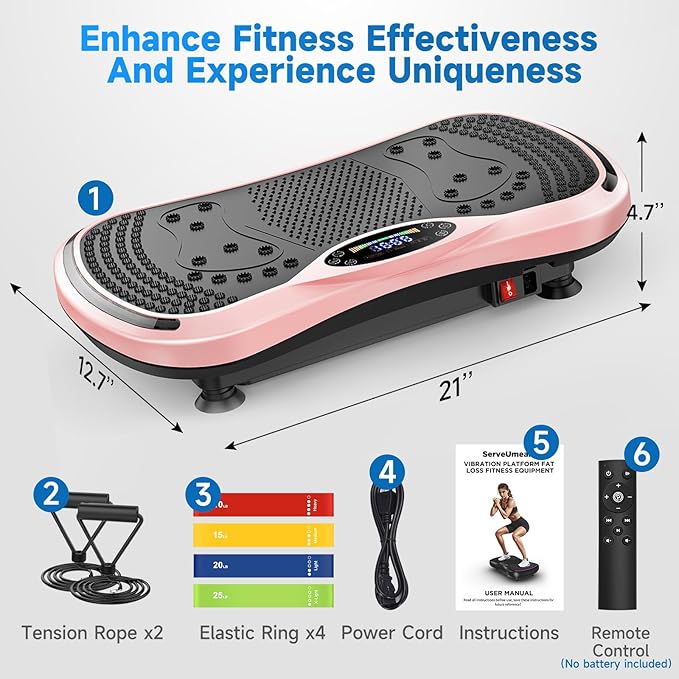 Vibration Plate Exercise Machine for Lymphatic Drainage, Vibration Machine for Full-Body Weight Loss Shaping, Vibrate Fitness Platform 400 Lbs & 200 Adjustable Speeds for Women Men Home Gym