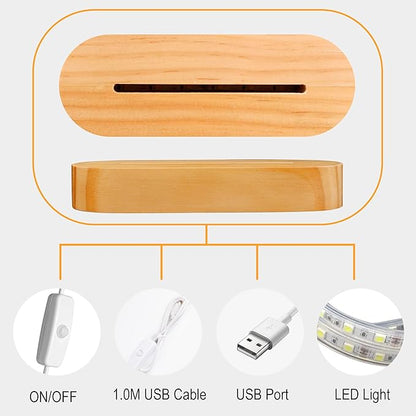 Lightzz Yoga Lamp, 3D Yoga Night Light Gifts for Women Yoga Lovers, Birthday Anniversary Ideal Gifts with USB Power Warm Color Wood Yoga Room Decor