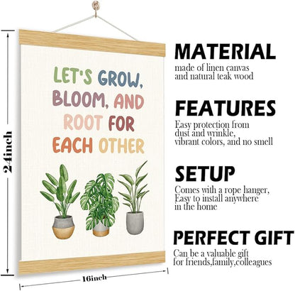YGSDZY Let's Root For Each Other Sign, Boho Classroom Decor, Wood Poster Hanger, Playroom Wall Art, Mental Health Posters, Classroom Poster, Homeschool Decor, Motivational Wall Decoration
