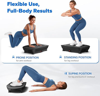 MERACH Vibration Plate Exercise Machine, Slim Vibration Plate for Lymphatic Drainage Weight Loss, Vibrating Plate with Real-Time Calorie Tracking on LED Display, Workout Equipment for Home Women Men