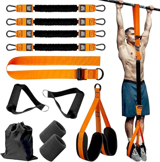 Pull up Assistance Bands Set, Heavy-Duty Pull up Workout Band for Men Women, Adjustable Weight/Size with Fabric Feet/Knee Rest, Home Gym Workout, Strength Training Band, 150/225/300lb