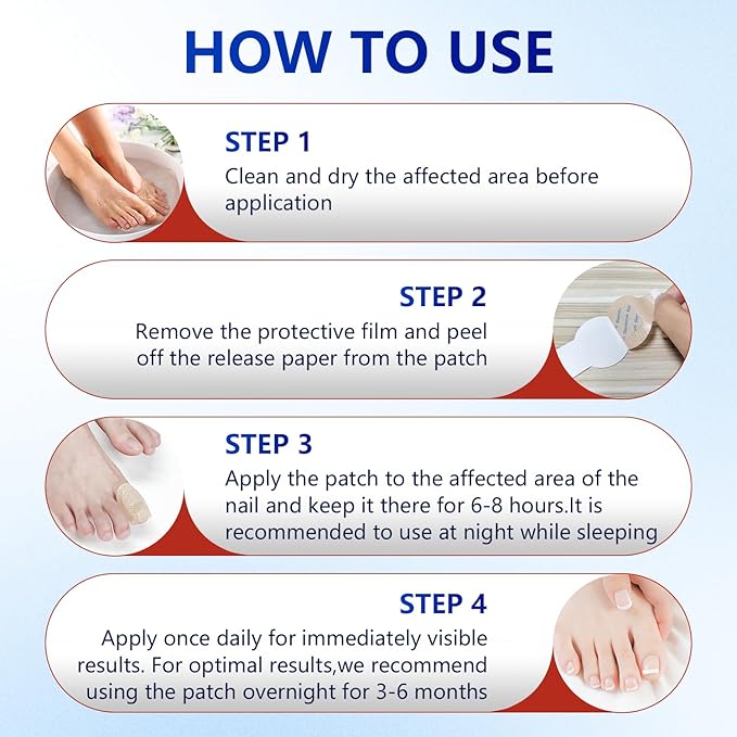 21Pcs Toenail Treatment Extra Strength - Nighttime Nail Patches, Nail Treatment Patches, Overnight Toe Nail Treatments for Damaged Nails Foot Nails Repair and Care
