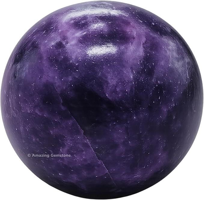Amazing Gemstone Lepidolite Crystal Ball with Stand - 2" Inches Crystal Sphere Meditation Balls for Witchcraft and Decorative Balls
