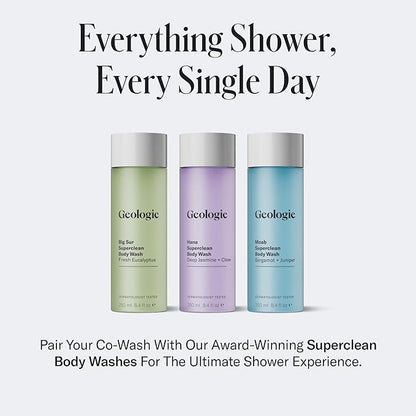 Geologie Cooling Hair Co-Wash | 4-in-1 Hair Cleanser, Conditioner, Mask & Serum | Tea Tree Oil, Aloe Vera, Squalane & Vitamin B5 Formula For Men & Women | Eco-Friendly Pouch 84% Less Plastic