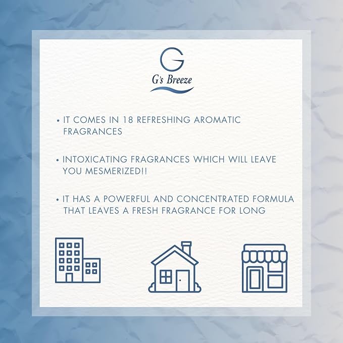 G's Breeze Smart Aroma Diffuser with 60ml Linen Scent Refill - Bluetooth & Wi-Fi App Control - LED Lighting & Adjustable Intensity - Long-Lasting Crisp Clean Cotton Fragrance for Home or Office