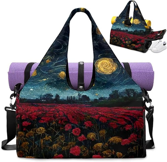Yoga Mat Bag for Women Men Large Carryall Tote with Adjustable Shoulder Strap for Gym Yoga Travel Pilates Office