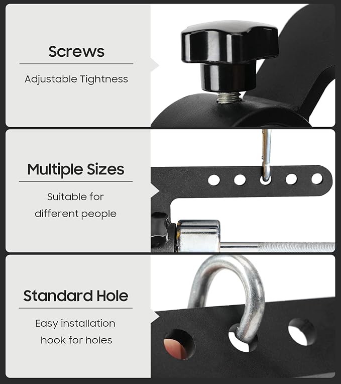 Belt Squat Collar, 2 Pack Belt Squat Attachment Fit 2" Olympic Bars, Landmine Attachment for Barbell, Deadlifts Squats Pull Ups T Bar Row Attachment