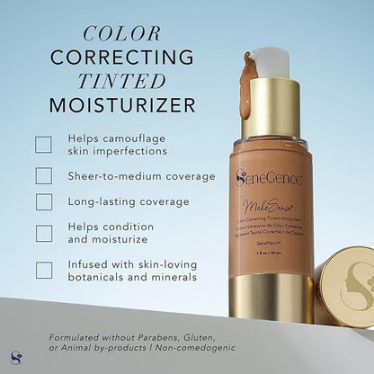 SeneGence MakeSense Color Correcting Tinted Moisturizer with Sheer Coverage, Deep, 1 Fl Oz, Enriched with SenePlex+ and Botanicals for Smooth, Even-Toned Skin