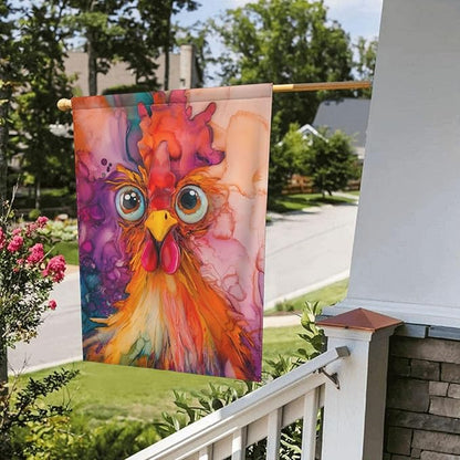 Colorful Rooster Garden Flag 12x18 In Double Sided Yard Flags Lawn Sign Decor No Flagstand