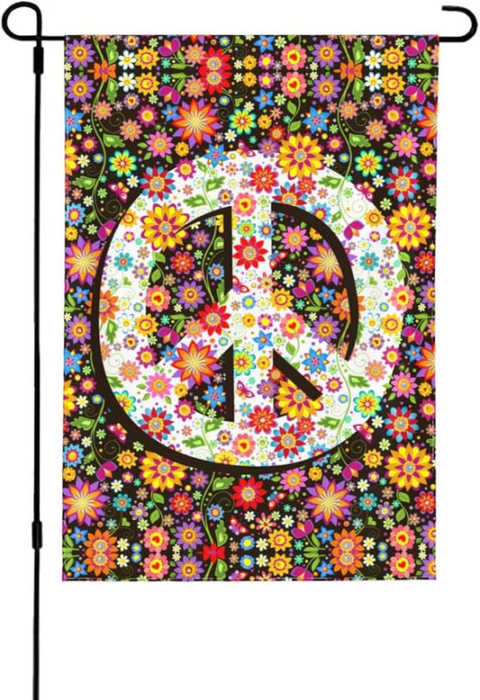 Flowers of Peace Garden Flag 12x18 In Double Sided Yard Flags Lawn Sign Decor No Flagstand