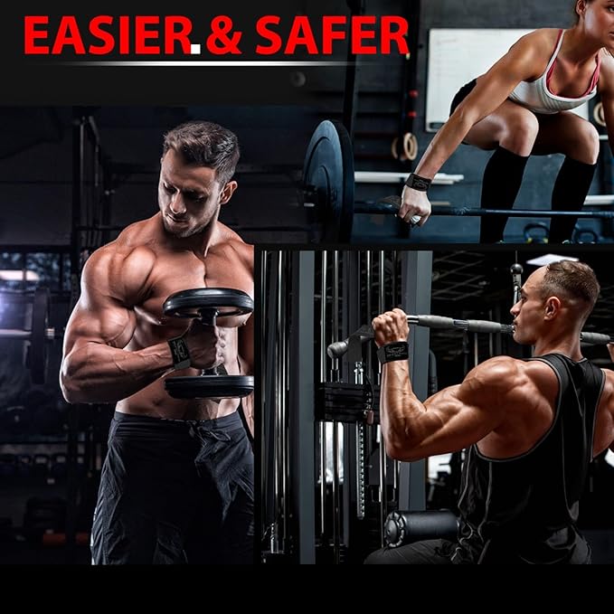 BEAST RAGE Lifting Wrist Straps for Weightlifting, Weight Lifting Straps Gym Grip Power Workouts Lifting Straps Padded Cotton Men Women Wrap Lift Deadlift Straps Hard Pull Exercise
