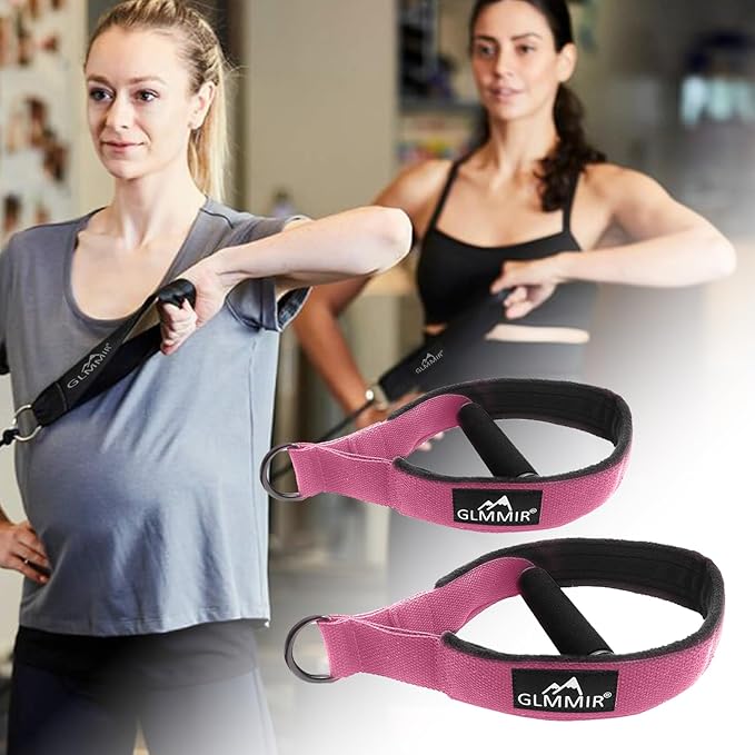Pilates Double Loop Straps for Pilates Reformer, Fitness Metal D Ring Straps Handle, Pilate Accessories Yoga Wristbands Exercise Straps for Gym Home Workout 2PCS