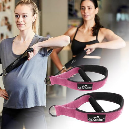 Pilates Double Loop Straps for Pilates Reformer, Fitness Metal D Ring Straps Handle, Pilate Accessories Yoga Wristbands Exercise Straps for Gym Home Workout 2PCS
