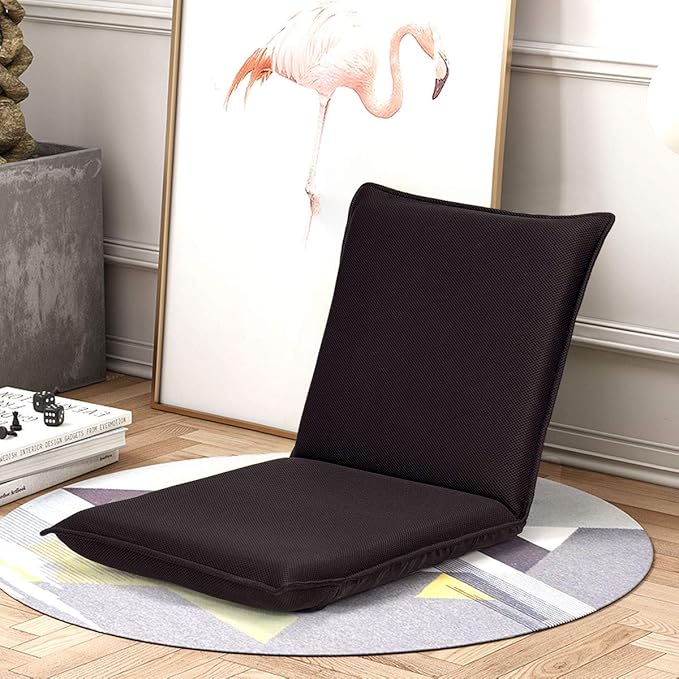Giantex Adjustable Mesh Floor Sofa Chair, 6-Position Multi-Angle Padded Floor Chair, Cushioned Back Support Versatile, Video Game Chairs for Meditation Seminars Reading TV Watching or Gaming