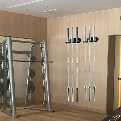 Barbell Storage Rack, Vertical Hanging Barbell Rack, Heavy Duty Wall Mounted Barbell Holder, Olympic Wall Mount Barbell Holder Space Saving Bar Holder Suitable for Garage, Gym, Home Fitness