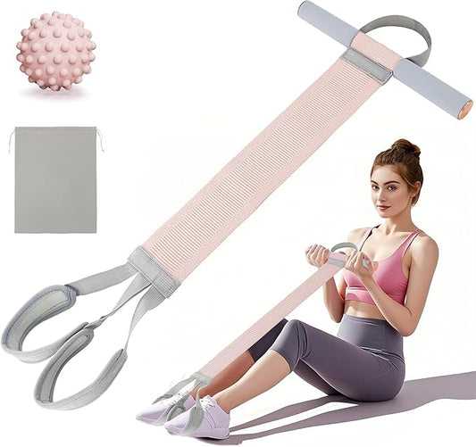 Fabric Resistance Band with Handles, 120LB Fitness Resistance Bands for Women, Beginner-Friendly Yoga Training Equipment, Full-Body Exercise Band for Chest, Glutes, Legs & Core Muscles