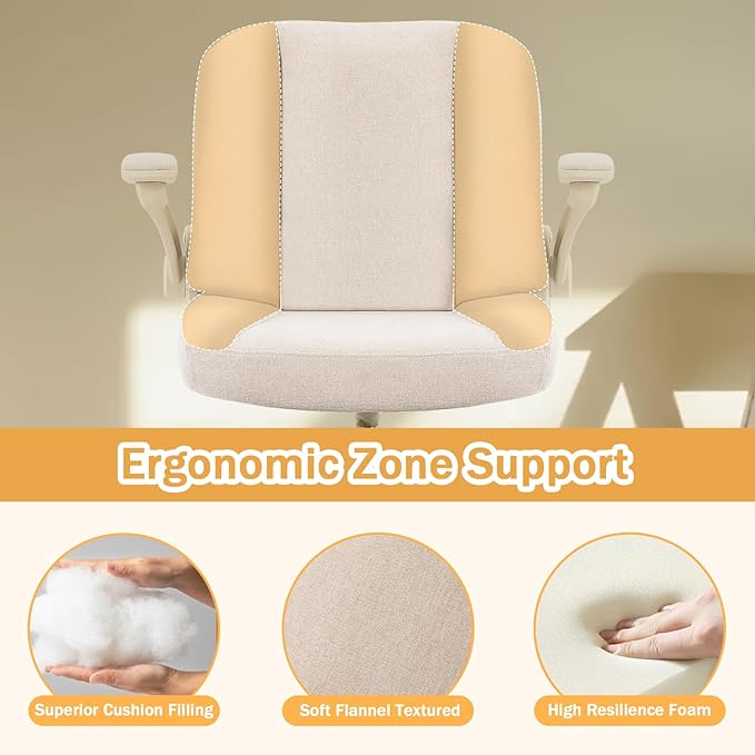Meditation Cross Legged Armchair, ADHD Chair with Adjustable Armrests, Criss Cross Desk Chair with Flexible Back Cushion, Swivel Footrest, Arm Support and Wheels for Home Office, Cocoa