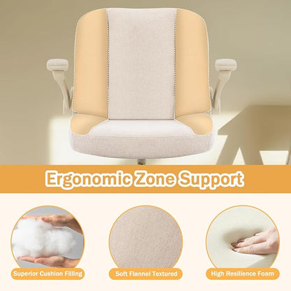 Meditation Cross Legged Armchair, ADHD Chair with Adjustable Armrests, Criss Cross Desk Chair with Flexible Back Cushion, Swivel Footrest, Arm Support and Wheels for Home Office, Cocoa