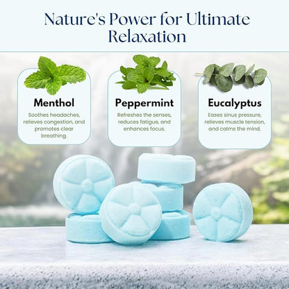 TLG Soothe Shower Steamers Aromatherapy 7 Pack – USA Made with Extra Menthol, Peppermint & Eucalyptus – Shower Bomb for Relaxation, Stress & Sinus Relief – Gift for Men & Women