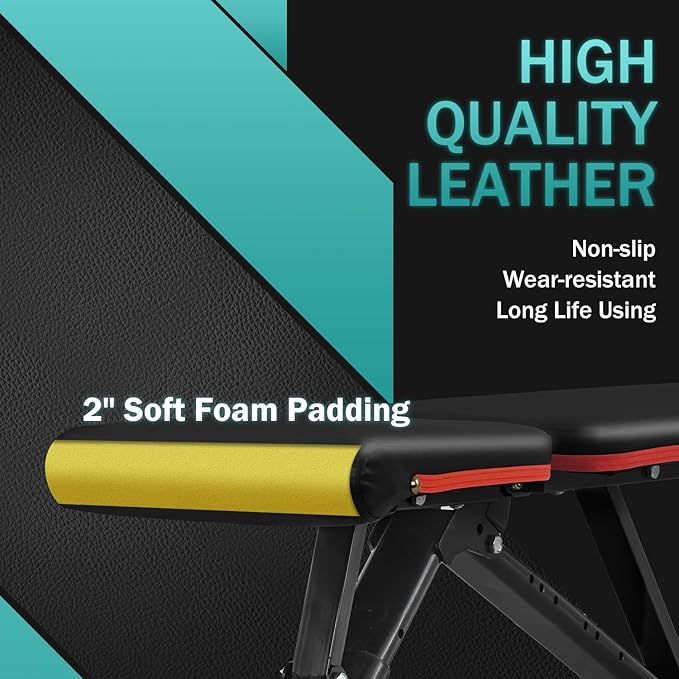 PayLessHere Adjustable Weight Bench, Foldable Bench Press for Full Body Strength Training Incline Decline Gym Benches for Home Gym