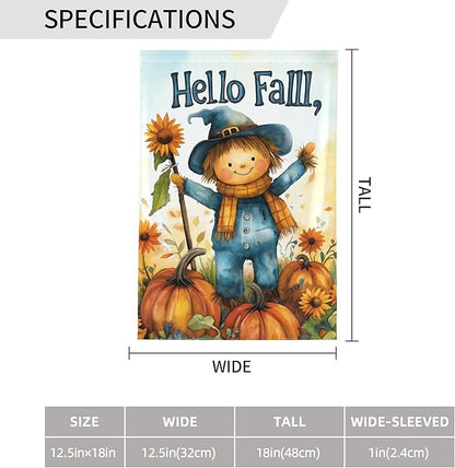 Scarecrow Garden Flag 12x18 In Double Sided Yard Flags Lawn Sign Decor No Flagstand