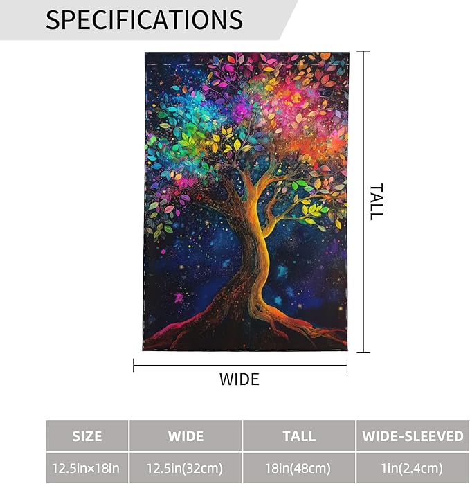 Colorful Tree Garden Flag 12x18 In Double Sided Yard Flags Lawn Sign Decor No Flagstand