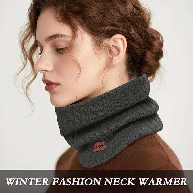 Neck Warmer Gaiter, Winter Fleece Lined Face Mask Scarf for Men Women, Thick Warm Cold Weather Running Ski Neck Cover