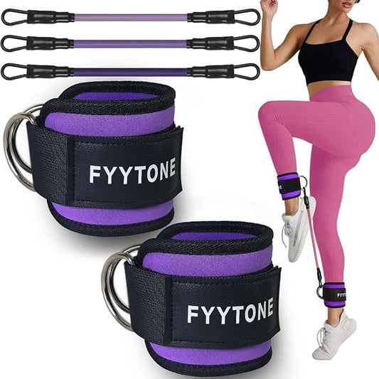 Ankle Resistance Bands with Cuffs, Women Workout for Home Gym, Glutes Exercise at Home, Ankle Strap for Cable Machines Women, Shaping The Perfect Butt.