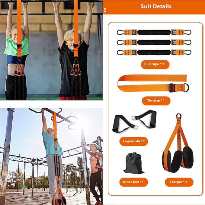 Pull up Assistance Bands Set, Heavy-Duty Pull up Workout Band for Men Women, Adjustable Weight/Size with Fabric Feet/Knee Rest, Home Gym Workout, Strength Training Band, 150/225/300lb