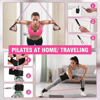 Pilates Bar Kit with Resistance Bands,Pilates Bar with Stackable Bands Workout Equipment for Legs,Hip,Waist and Arm,Exercise Fitness Equipment for Women & Men Home Gym Yoga Pilates