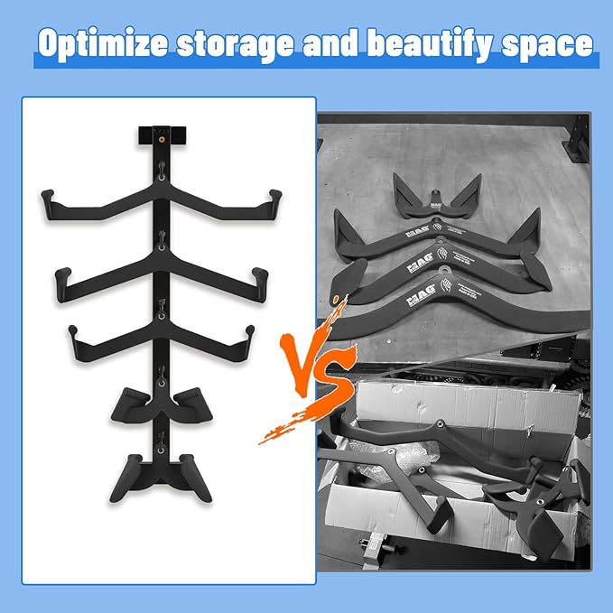 LAT Pulldown Attachments LAT Pull Down Bar Storage Rack for Mag Grip LAT Pulldown Machines Attachments Stand Cable Attachment Storage Rack for Home Gym and Gym Wall Storage