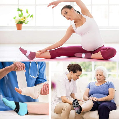 unenow Unisex Non Slip Grip Socks with Cushion for Yoga Pilates Barre Home & Hospital