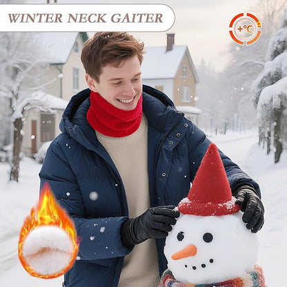 Neck Warmer Gaiter, Winter Fleece Lined Face Mask Scarf for Men Women, Thick Warm Cold Weather Running Ski Neck Cover