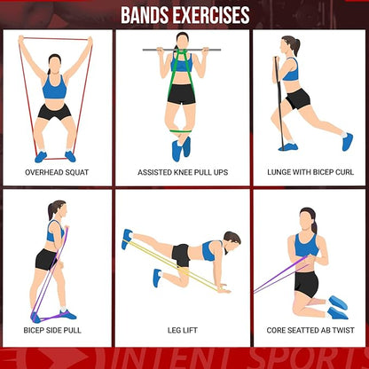 INTENT SPORTS Pull Up Assist Bands – Assistance and Resistance Bands for Pull-Up, Fitness, Body Stretching, Mobility Work, Weightlifting, Heavy Duty - Single/Set – Exercise Videos - eBook!