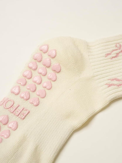 Crew Half Calf Grip Socks, Cutest Fruits Pilates Socks, Ruffle socks, Non-Slip, Barre Yoga Fitness
