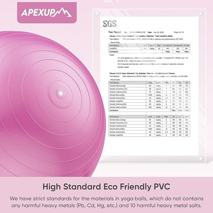 APEXUP Yoga Ball Exercise Ball Anti Slip Heavy Duty for Fitness, Balance & Core Workout