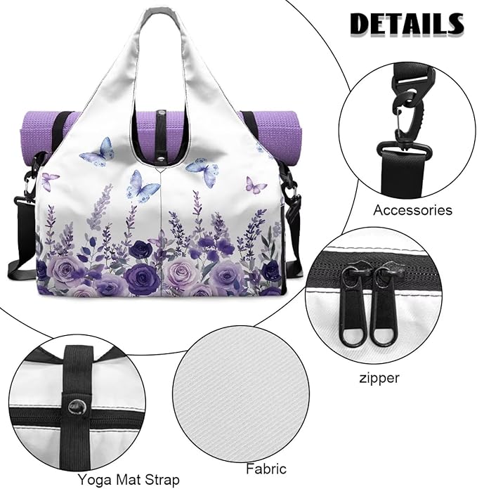 Yoga Mat Bag for Women Men Large Carryall Tote with Adjustable Shoulder Strap for Gym Yoga Travel Pilates Office