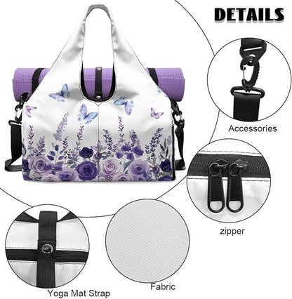 Yoga Mat Bag for Women Men Large Carryall Tote with Adjustable Shoulder Strap for Gym Yoga Travel Pilates Office