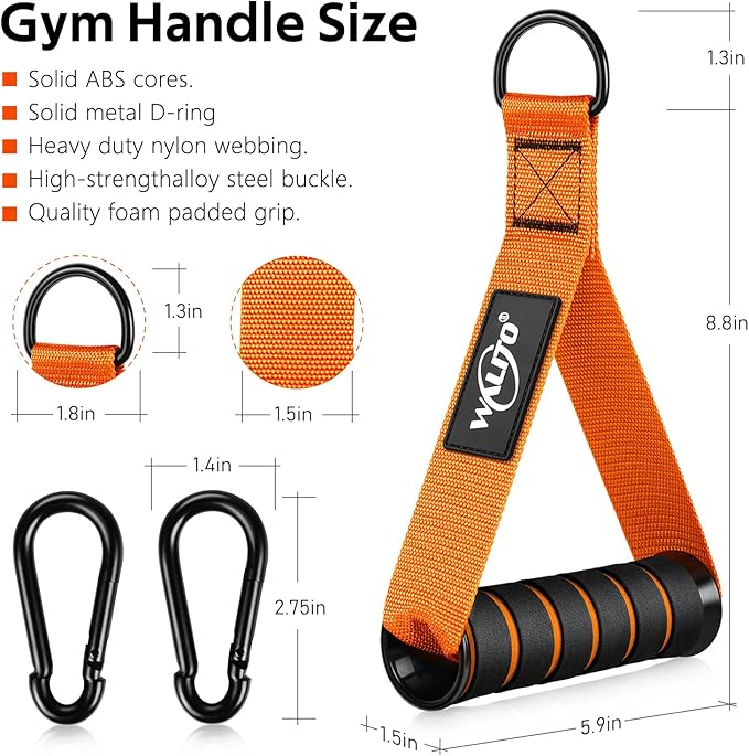WALITO Exercise Handles, Replacement Cable Machine Attachments for Home Gym Equipment, Pulley System, Pilates, Resistance Bands, Strength Trainer, Heavy Duty Working Out Handles