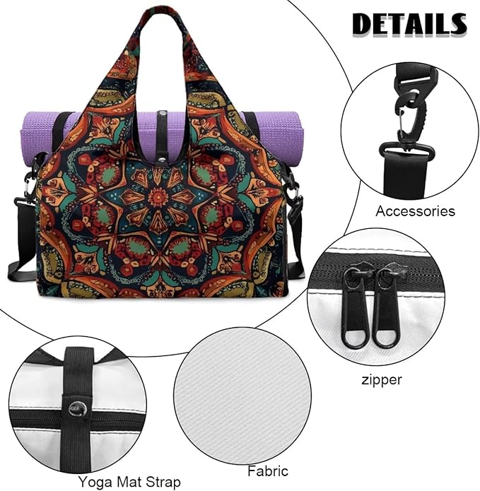 Yoga Mat Bag for Women Men Large Carryall Tote with Adjustable Shoulder Strap for Gym Yoga Travel Pilates Office