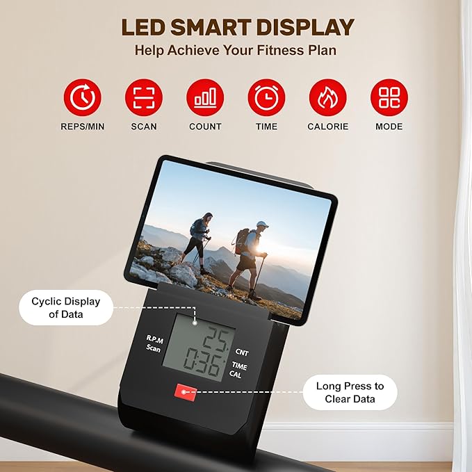 Stair Stepper for Home Gym Exercise, Compact Folding Cardio Exercise Climber for Full-Body Workout, Vertical Climber Machine, Extended Step Range