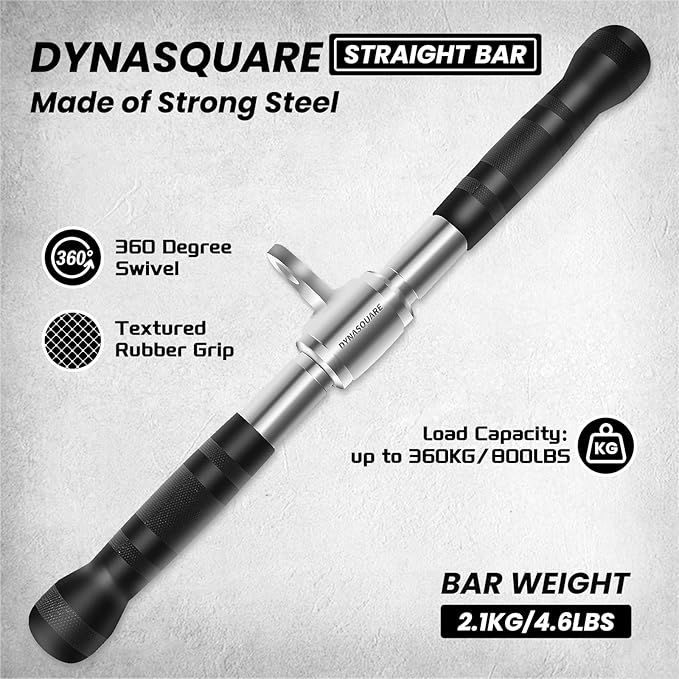 Tricep Press Down Cable Machine Attachment, Heavy Duty Solid Steel Body Training Lat Pulldown Home Gym Accessories, Double D Row Handle, V Bar, Ankle Straps, Tricep Rope, Pull Down Bar