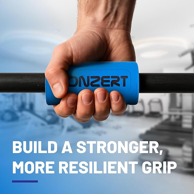 Grip Strength Trainer - Dumbbell & Bar Grips for Lifting, Forearm Training, Pull Up Handles, Weightlifting Workout Equipment, Thick Rubber Grips, Barbell Attachments, Gym Workout Gripper