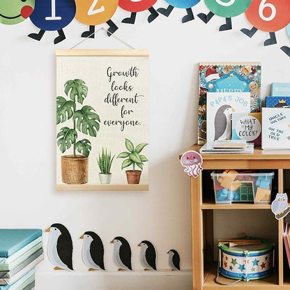 TLESKE Mental Health Poster Hanger Frame for Therapy Counseling Office, Motivational Inspirational Wall Art Decor for Classroom Nursery, Growth Looks Different for Everyone Poster Print, 16x24