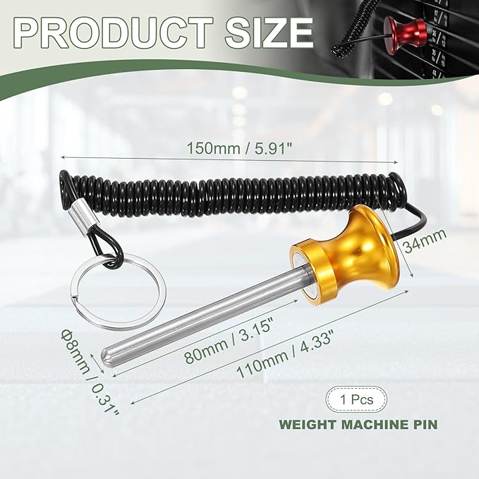 Weight Stack Pin, Weight Gym Pin Strength Training Equipment Replacement with Pull Rope for Home Gym Club