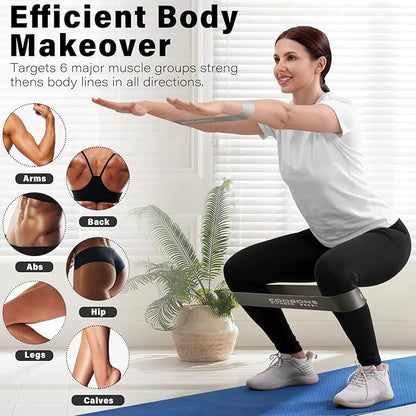 Resistance Bands for Working Out, Exercise Bands Resistance Bands Set with 5 Resistance Levels, Latex Loop Bands for Women Men, Workout Bands for Legs, Glutes, Strength Training, Yoga, Home Gym