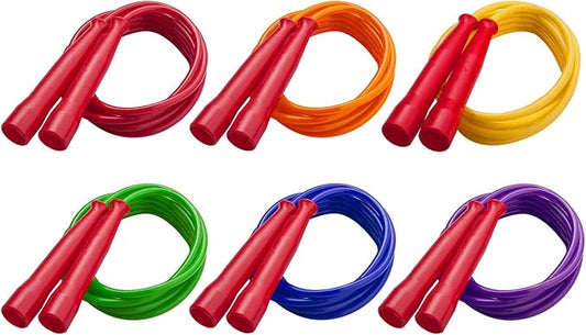 Champion Sports 7 Foot Licorice Jump Rope for Fitness, Assorted Colors - Speed Jump Ropes with Contoured Handles for Exercise, Cross Training, Boxing - Single Premium Skipping Rope for Kids, Adults