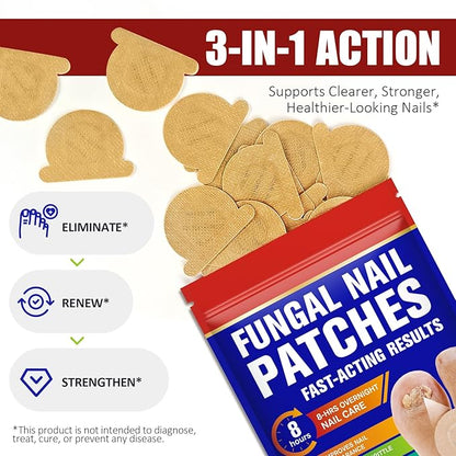 Toenail Treatment Extra Strength, 32 Pcs Nail Patches Overnight Nail Fast Acting Care for Damaged Nails- Visible Results in 8 Hours-Renewal for Men and Women