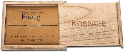 KGBNCIE Morse Code Bracelet for Women Sterling Silver Beads on Silk Cord Secret Message Fuck Friendship Inspirational Encouragement Bracelet Gift for Her
